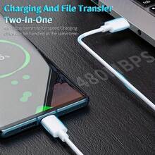 60W USB-C 转 USB-C 快充线，兼容苹果 15/16/17 Pro Max 快充，也兼容三星及其他设备，60W 适用于 17，USB-C 转 USB-C 快充线，Type-C 转 Type-C 快充线，兼容 17/16/15/15 Pro/15 Pro Max/15 Plus/Pro/Air5，也兼容三星 S25/S24/S23 - 白色 - 查看 8