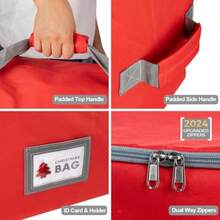 Heavy Duty Oxford Christmas Tree Storage Bag with Extra Padded Handles Waterproof Oxford Artificial Tree Storage Bag 51" L x 16" W x 16" H ID Card Included - Rojo - Ver 6