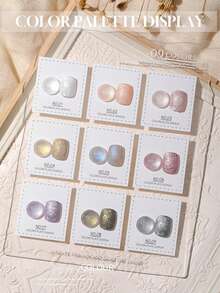 2026New Threaded Pearl Milk White Velvet Wavy Gel Nail Polish 12ml Spring/Summer Ice Transparent Magnetic Nail Polish Set, Includes Base Coat And Top Coat, Needs UV Curing, Suitable For Work/Commuting/Dates, Hot-Selling Salon-Grade Nail Design - Multicolor - View 2