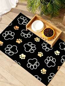 1-Piece Paw Print Pet Dining Mat Quick-Dry Cat And Dog Feeding Mat Easy-To-Clean Pet Bowl Mat Dog Floor Mat, Pet All-Season Mat, Dog Crate Mat, Pet Cage Mat - Multicolor - View 11