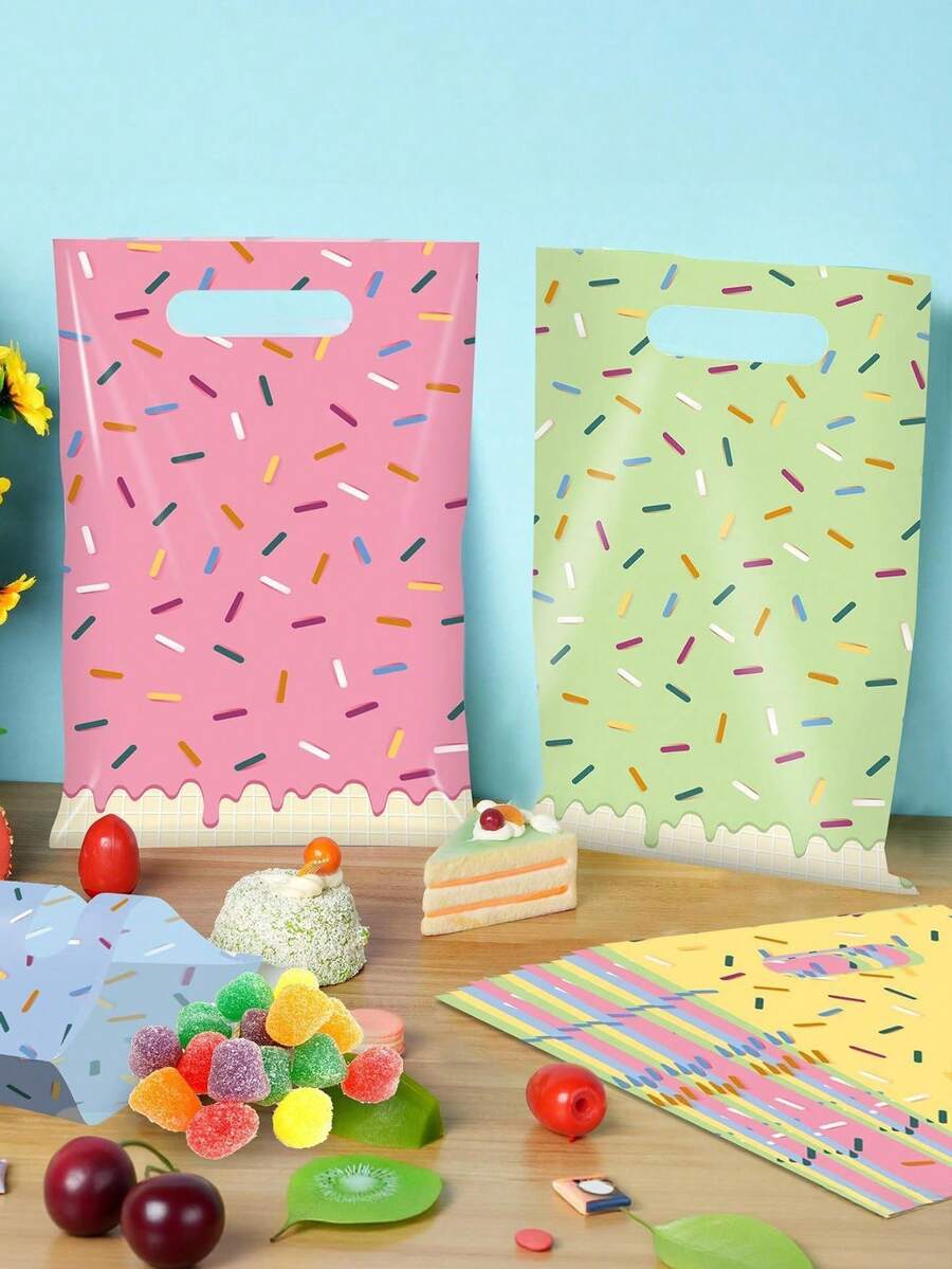 Bộ 30 túi quà tặng chủ đề kem/10 túi quà tặng, họa tiết kem mùa hè dễ thương màu hồng và xanh dương, túi đựng quà sinh nhật, đám cưới, tiệc tiết lộ giới tính, tiệc bể bơi mùa hè, túi xách, túi đựng quà kẹo tráng miệng, túi trang trí tiệc chủ đề kem và đồ dùng tiệc sinh nhật mùa hè. - Y - Xem 1
