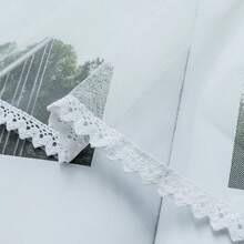 1 st vattenlöslig broderad halvgardin i nordisk inredningsstil - Vitt - Visa 6