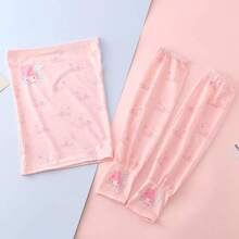 Kids' Anti-UV Ice Sleeves, Unisex Loose Breathable Ice Silk Sun Protection Arm Sleeves Set - Pink Face Mask/lantern Sleeves - View 4