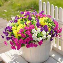 12pcs/4pcs Per Set - Bright Multicolor Artificial Silk Flowers (Purple, Purple-Red, White, Yellow, Mix & Match), Realistic Daisy Eucalyptus, UV-Resistant, Suitable For Indoor/Outdoor Decor, Planters, Porch, Patio, Garden, Wedding, Christmas, New Year 2026 - Two Colors - View 4