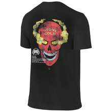 DARCSPORT Unisex 180g "STONE COLD" Skull Print Crew Neck T-Shirt, Hip Hop Loose Cotton Tee - 黑與白 - 查看 3