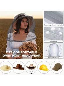 (2/3pcs) New Extra-Large Mosquito Net With Face Mask Attachment And A Large Camping Storage Bag; Heavy-Duty Insect Net, Fine Mesh For Insect Protection, Compatible With Hats/Heads, Suitable For Fishing And Hunting - A - View 6