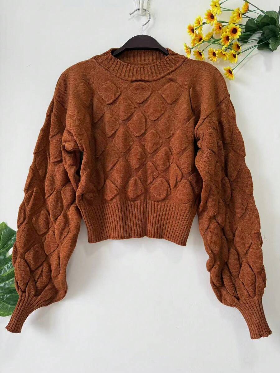 Long-Sleeved Blouse With Cupcake Print, Winter Collection. - Brown - View 1