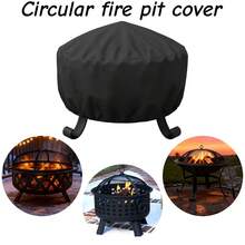 1 pieza Cubierta circular para fogata - Disponible en 3 tamaños (Negro), Fabricada con tela Oxford 300D de alta calidad, Resistente, Con cierre de cordón ajustable en la parte inferior; Hecha de tela premium suave, duradera, a prueba de polvo y resistente al agua, que soporta fácilmente el polvo, la grasa y el desgaste diario - Negro - Ver 9