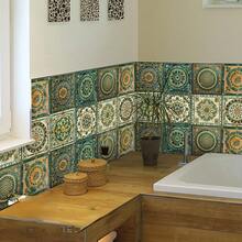 60pcs 10x10cm Bohemian Style Ceramic Tile Stickers, Customizable Pattern, Suitable For Living Room, Kitchen And Bedroom Wall Decor, PVC Wall Stickers For Home Decoration, Entryway And Wardrobe - Bohemian Style Kitchen Stickers - View 8