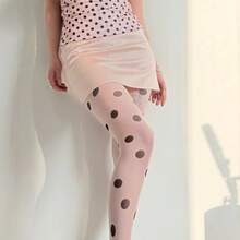 Spring Ins Women's Polka Stockings Sweet And Spicy Girls Printed Pantyhose Jk Skirt Accessories Stockings - trắng - Xem 5