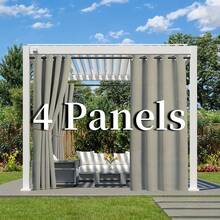 4pcs Outdoor Curtain Set 100% Blackout Patio Curtains Heat Insulation Noise Reduction Privacy Protection Reinforced Cold Barrier Dust Proof Event Use Year Round Heavy Duty UV Resistant Stain Resistant Holiday Decor All Season Porch Decor Wrinkle Free Machine Washable Outdoor Shade Fade Resistant Temp Control Dust Repellent Outdoor Decor Multi Use Water Repellent Sun Blocker Wind Shield Easy Care All Weather Relax Area  Thermal Insulated Extra Thick Sound Barrier Practical Decor Wind Stable Patio Privacy Shade Space Utility Curtain Wind Blocker Wide Coverage Gathering Space Strengthened Party Decor Weatherproof Shrink Resistant Yard Decor Modern Style Balcony Use Strong Fabric Stable Hang Rust Free Sun Shade Corrosion Resistant Outdoor Living Daily Use Scratch Resistant Backyard Use Pool Area Sun Shield Simple Style Garden Privacy Wind Repellent Elegant Look Light Blocking Waterproof Wear Resistant Fade Guard Classic Design Quick Dry Functional Curtain Heat Barrier Home Dec - Grey - View 2