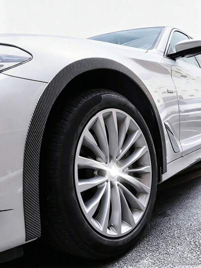 Ốp chắn bùn trang trí đa năng, dải chống trầy xước và chống va chạm vân sợi carbon, miếng dán trang trí viền hốc bánh xe.