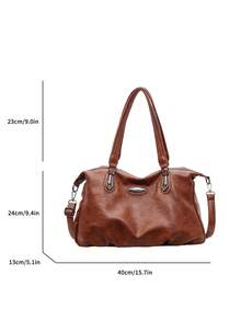 1 pieza Bolso de mano de gran capacidad con estilo minimalista retro para estudiantes/trabajo/viajes - Multicolor - Ver 13