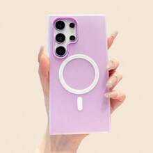 Compatible With IPhone17 Pro Max, 16, 15, 14, 13, 12, 11 Pro Max Plus, As Well As Galaxy S26, S25, S24, S23, S22 Ultra, Plus, FE, Edge, A56, A35, A26 Macaron Color Dual-Layer Magnetic PC Phone Case, Matte Shockproof With Wireless Charging Function - Màu tím - Xem 3