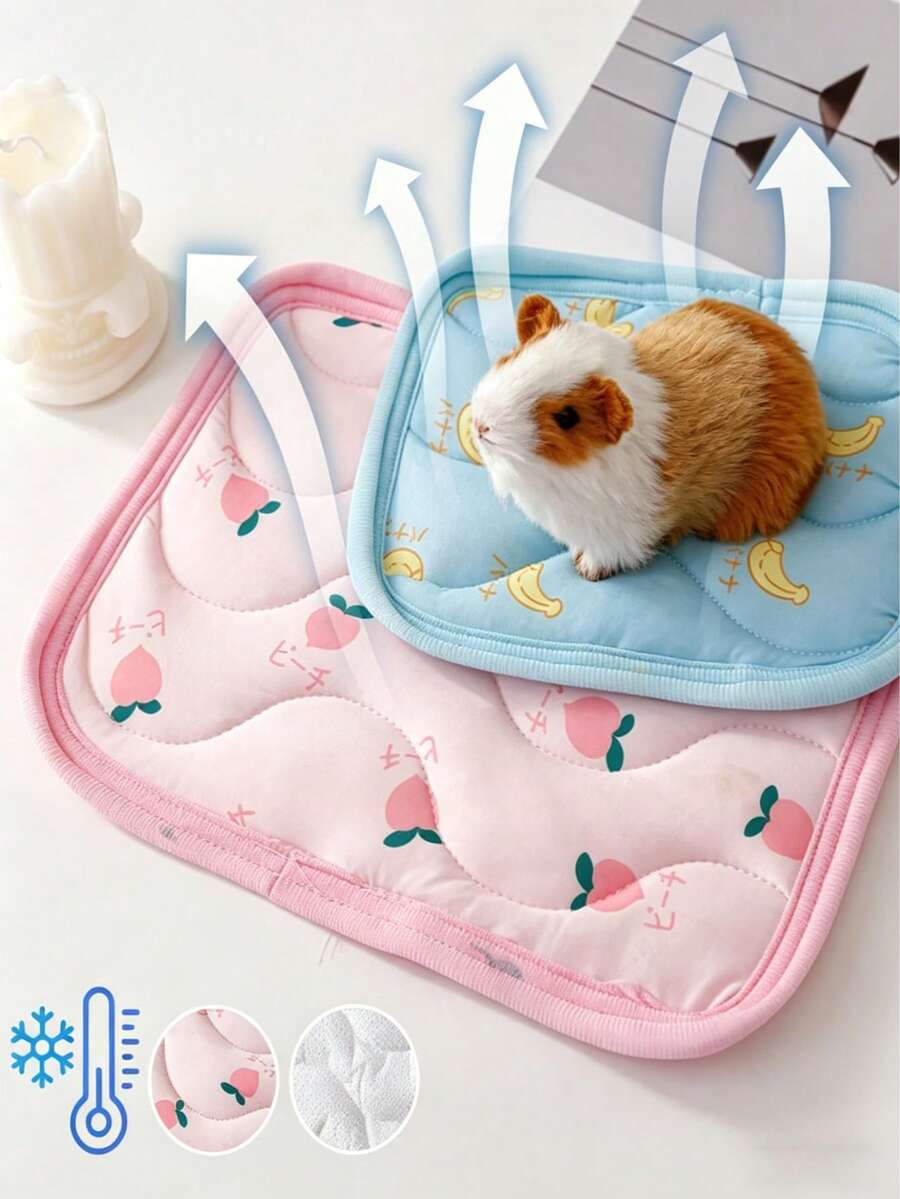 1件装宠物垫 兔子床垫，兔子降温垫，小型宠物仓鼠散热降温垫，四季通用小型宠物（如仓鼠、兔子、豚鼠）睡床 - 彩色 - 查看 1