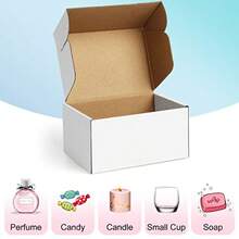 Cajas de envío pequeñas de 6 x 4 x 3 pulgadas paquete de 25 sobres de cartón corrugado - Blanco - Ver 6