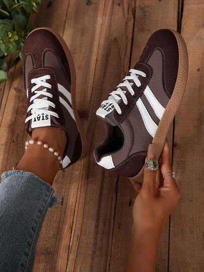 Women's Casual Sneakers, Flat Trainers, Versatile Flat Casual Shoes, Fashionable Athletic Shoes For Women