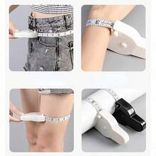 Thước dây tự động thu gọn, thước dây đo vòng eo chuyên nghiệp có thể mở rộng, thước dây đo thể dục tại nhà bằng da mềm, thước dây hai mặt inch & mét ba chiều tự khóa, dụng cụ đo chính xác chỉ với một nút bấm. - trắng - Xem 3
