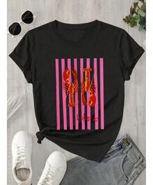 White Striped Printed Fabric Spring-Summer For Use - Black - View 1