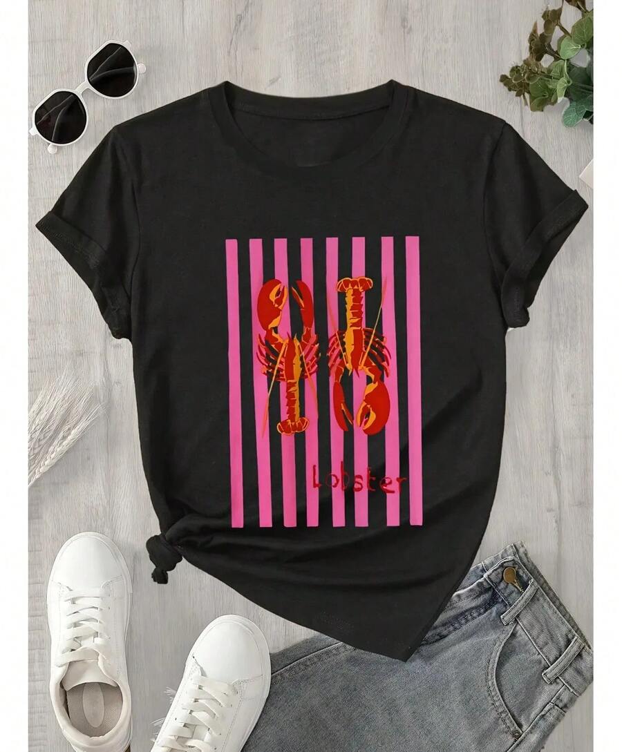 White Striped Printed Fabric Spring-Summer For Use - Black - View 1