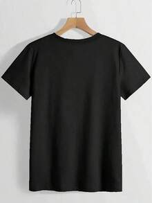 Camiseta divertida 100% algodón para mujer con texto en español - Estilo de declaración audaz: "Estoy bien, pero no te excedas" - Camiseta con texto en blanco y negro - Corte holgado para uso diario casual - Regalo cultural Momei, adecuada para latinas y mujeres bilingües, camiseta estampada de moda de verano, ropa diaria de tela cómoda para hombres y mujeres, blusas de mujer, ropa de vacaciones para mujer. - Negro - Ver 2