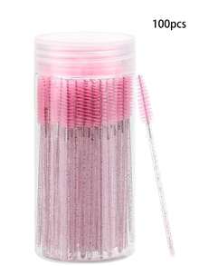 50/100pcs Disposable Eyelash Brushes, Suitable For Eyelash Extension, Eyebrow And Makeup, Crystal Color, 7 Colors Available (Multi-Color) - Multicolor - View 10