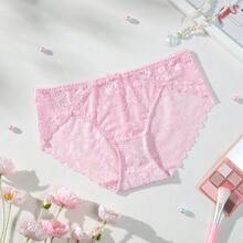 Nuevas bragas de encaje de verano para mujer, ropa interior minimalista transparente, sexy y cómoda - Rosa - Ver 11