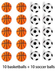 20 Stück Mini Schaumstoff Fußbälle, geeignet für Fußball-Themen Geburtstagsfeiern, Schulfeste, Heimdekoration, Raumdekoration, Bürotisch-Dekoration, Partytüten. Zum Zusammendrücken, um Stress, Angst und Spannung abzubauen. Geeignet für Erwachsene. Weltmeisterschaft (5/10/20 Stück Set) - Verschiedenfarbig - Übersicht 11
