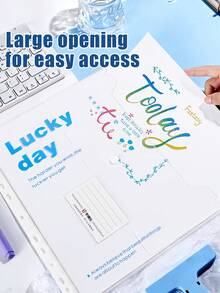 A4 Size PP Plastic Loose-Leaf Binder With File Bag, Buckle Design, Wide Opening, Fresh And Elegant Style, Suitable For Back To School, Detachable And Refillable, File Organization, Test Paper And Homework Storage - File Storage - View 4