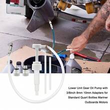 Bomba de aceite de engranaje de unidad inferior Universal con adaptadores de 3/8 pulgadas, 8mm y 10mm para botellas de cuarto estándar, motores fueraborda Mariner DLZL - A - Ver 5