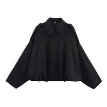 ZA's Popular New-Style Suede Textured Aviator Jacket. - 黑色 - 查看 12