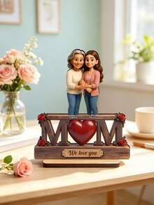 1pc Personalized Wooden Mom Plaque, Custom Photo And Text,, Personalized Family Portrait Plaque, Mother's Day Keepsake Gift, Personalized Family Portrait Plaque, Mother's Day Keepsake Gift - Multicolor - View 11