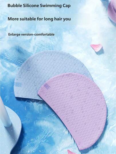 Yuke Enlarged Ear Protection Swim Cap, Ultra Soft Silicone Swimming Hat With High Elasticity, Comfort Fit Does Not Restrain Head, Non-Slip Leakproof Design, Waterproof & Flexible Bathing Cap For Long/Short Hair, Unisex Men Women Adults, Ideal For Pool Beach Summer Water Sports