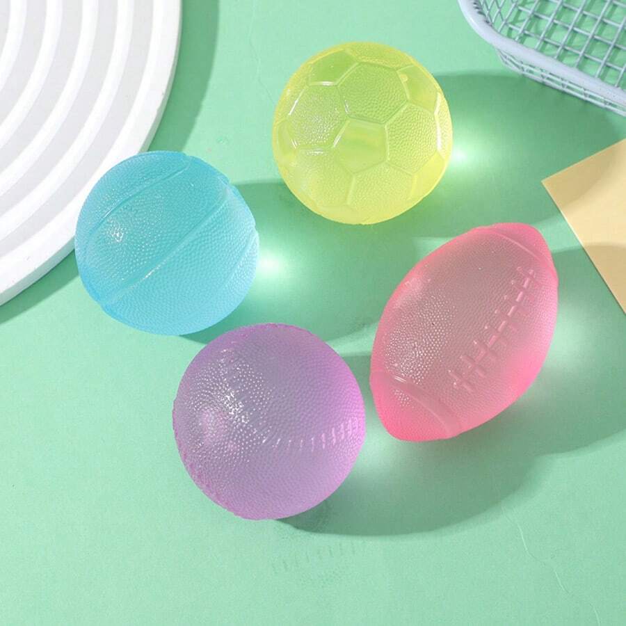 1pc, Four Mini Pinch Balls (TPR Material), Football And Basketball Decompression Fun Palm Decompression, Birthday Gift, Holiday Gift, Gift, Giveaway - Multicolor - View 1