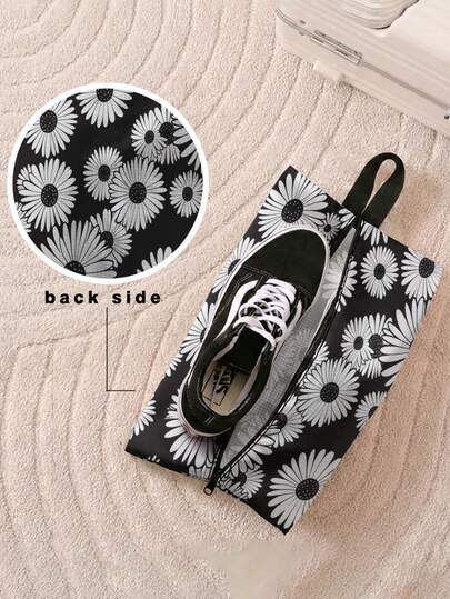 This Versatile Shoe And Bag Organizer-Featuring A Distinctive Flowers Print Design-Is The Perfect Solution For Storage And Organization. Constructed From Sturdy, It Features A Zippered Closure And A Convenient Carrying Handle. Designed To Fit Neatly Inside A Suitcase