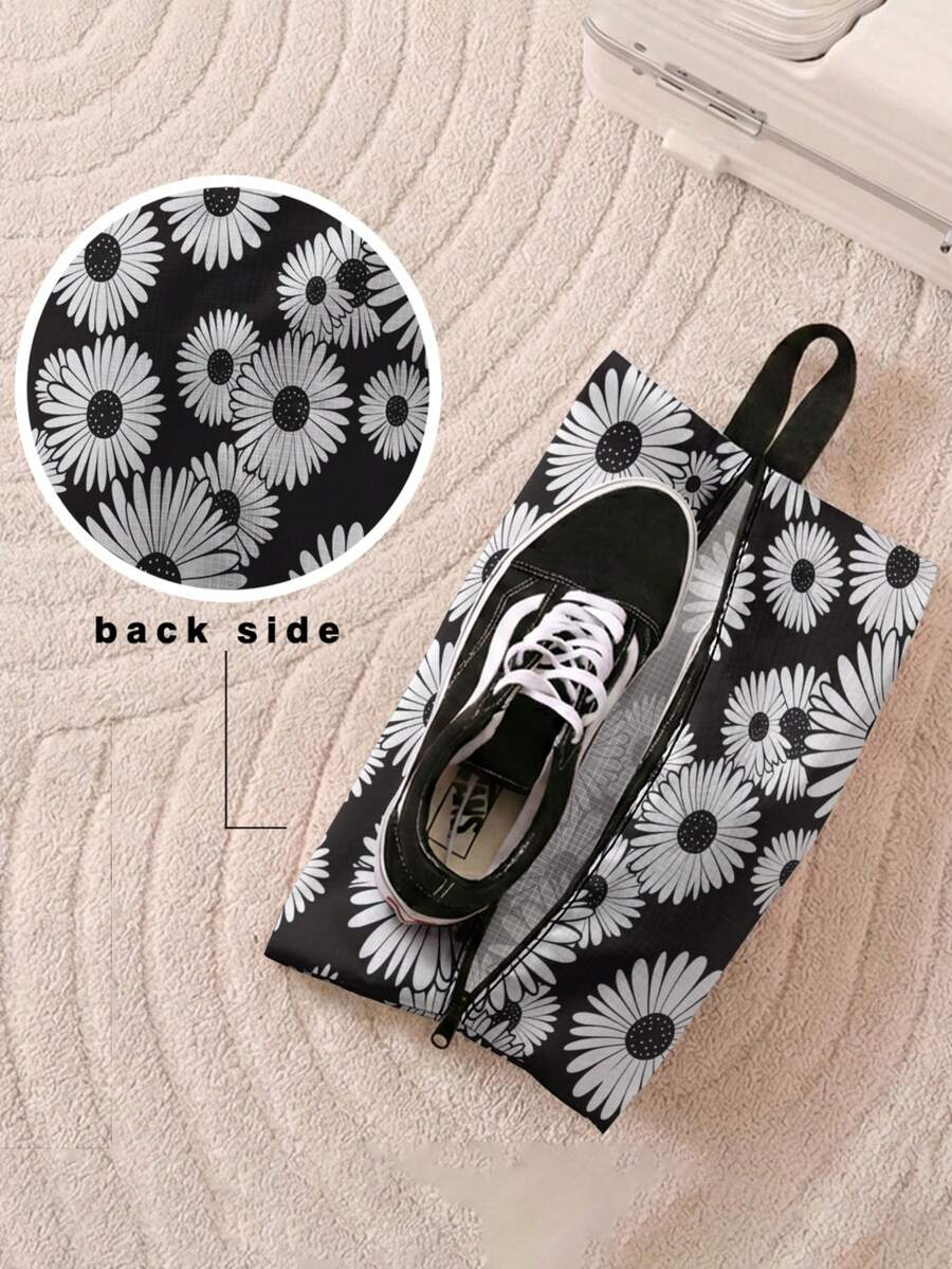 This Versatile Shoe And Bag Organizer-Featuring A Distinctive Flowers Print Design-Is The Perfect Solution For Storage And Organization. Constructed From Sturdy, It Features A Zippered Closure And A Convenient Carrying Handle. Designed To Fit Neatly Inside A Suitcase - Multicolor - View 1