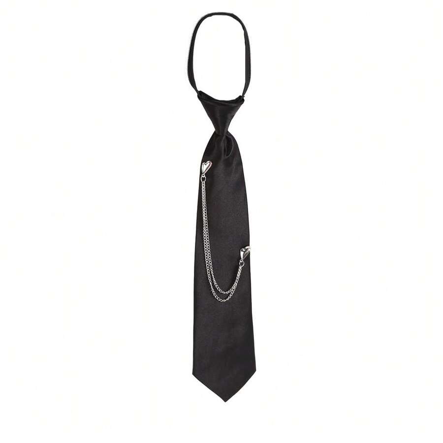1pc Fashion Shiny Crystal Cross Detachable Solid Color Tie, Suitable For Daily Business And Casual Wear,Festival,Graduation Gift - Cross - View 1