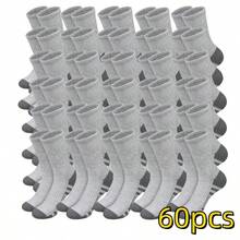 60/50 Pairs Men's Comfortable Round Neck Tennis Socks, Suitable For Outdoor Leisure Wear, All-Season White Antibacterial Odor-Resistant Sweat-Absorbent Thick Sports Socks. Couples' Comfortable Daily Socks For Autumn, Winter, Spring And Summer, Mesh Design, Drainage Hole Design, Moisture-Wicking Breathable - Multicolor - View 23