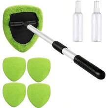 Bộ cọ vệ sinh kính chắn gió ô tô dạng ống lồng, dung dịch lau kính microfiber, dụng cụ cạo và loại bỏ hơi nước. - Bộ cọ vệ sinh - Xem 11
