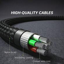 240W 5A Layar LED Kabel Dual Type-C Jalinan Nilon Paduan Seng Chip E-Marker Pengisian Cepat Kabel Sinkronisasi Data - Hitam - View 6