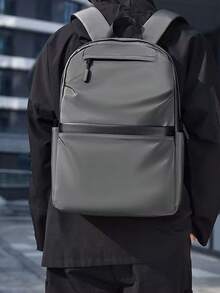 极简防水笔记本电脑背包，轻便尼龙男士日用背包，休闲学校旅行背包，多口袋设计，工作办公背包 - 彩色 - 查看 7
