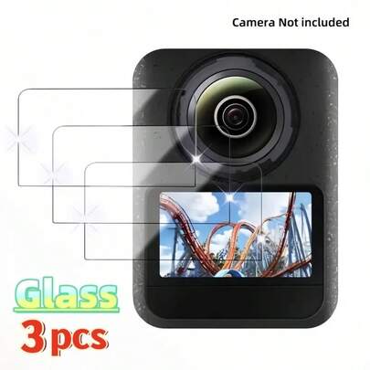 Bộ 3 miếng dán màn hình cường lực cho camera Osmo 360 - Độ cứng 9H, chống trầy xước, lắp đặt không bọt khí, màng phim trong suốt độ phân giải cao.
