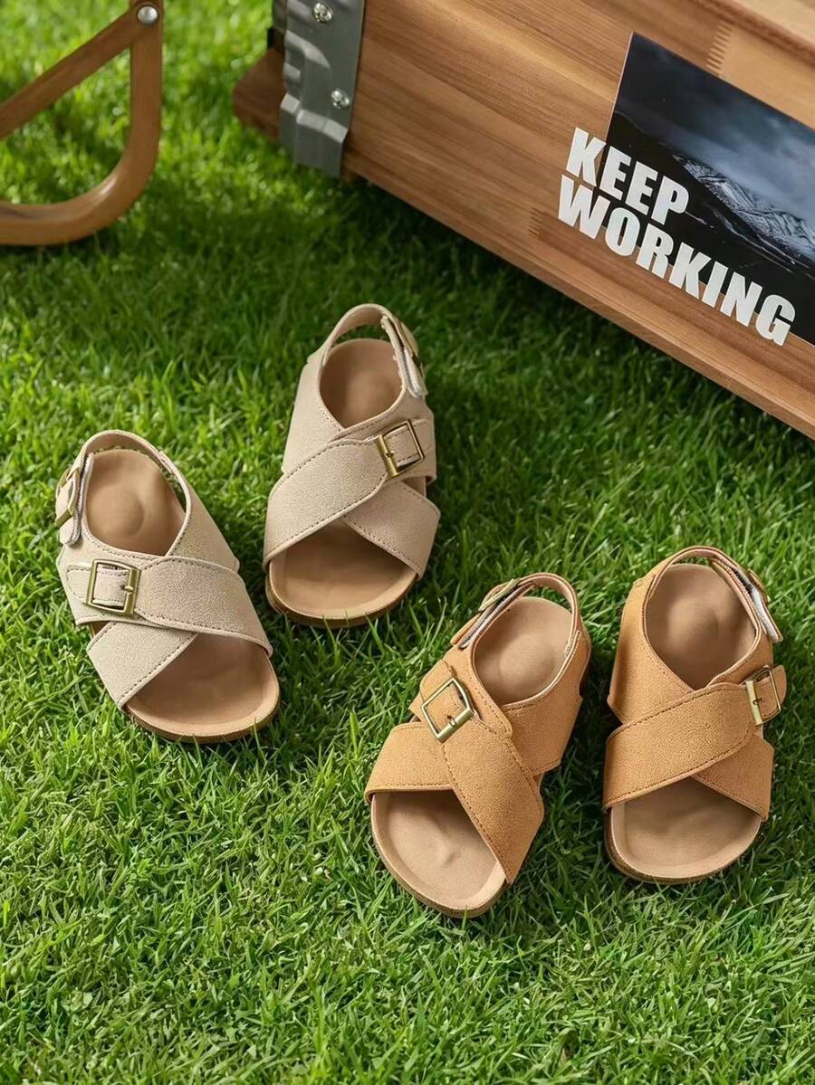 1 Pair Children's Sandals With PU Upper, Non-Slip Thick Sole, Closure, 2026 Latest Casual Fashion Sandals, Breathable, Soft Lining To Protect Baby's Skin, Suitable For Hiking, Walking, Home, Beach Play, Best Gift For Kids