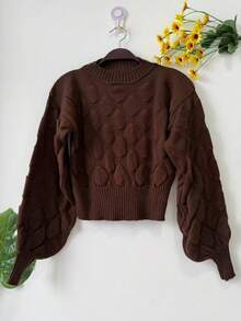Long-Sleeved Blouse With Cupcake Print, Winter Collection. - Coffee Brown - View 1