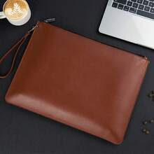Leather A4 Zipper Document Folder, Portable Business File Organizer Bag, Contract/Invoice Storage Pouch, Suitable For Office, School Use, Graduation Season - Single Piece - View 7