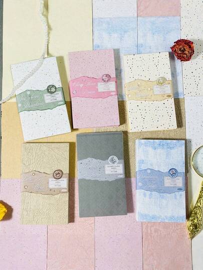 50pcs/Pack Vintage Minimalist Style Handmade Decorative Paper, DIY Decor Background Paper, Holiday Gift, Handcraft Collage Material, Personalized Handmade Album, School & Office Supplies