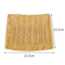 Woven Rattan Style Storage Basket, Square Handmade Wicker Tray, Outdoor Picnic Snack Bread Fruit Storage Basket - Multicolor - View 16