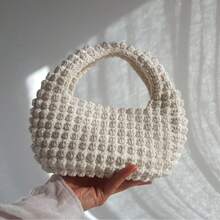 Black & White Crochet Handbag DIY Kit, Includes Crochet Hook, Exclusive Color Yarn, Accessories | Beginner-Friendly With Detailed English & Chinese Instructions, Step-By-Step Sewing Techniques | Ideal Craft Gift For Holidays, Birthdays, Christmas, Halloween - Black and White Handmade Bags - View 8