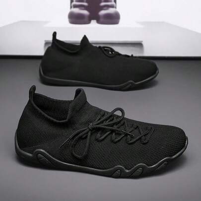 Men's Breathable Mesh Casual Sneakers, Comfortable Running Shoes Suitable For Outdoor Walking