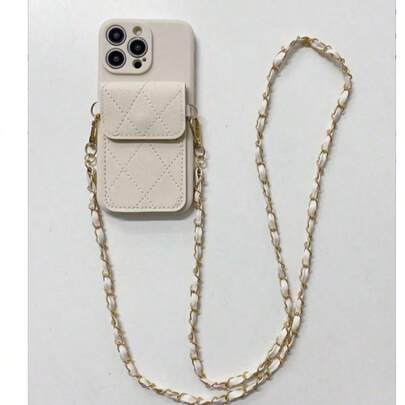 1pc Premium Black TPU Straight Edge Phone Case + Detachable Lanyard Card Holder, Ultra-Thin Matte Anti-Drop Protective Cover Suitable For Daily Use For Women, Compatible With IPhone 17 Air/17 Pro Max/17/16E/15/14/13/12/11, Galaxy S26 Ultra/S26 Plus/S26, A3X, Honor, Note 13 Pro Series